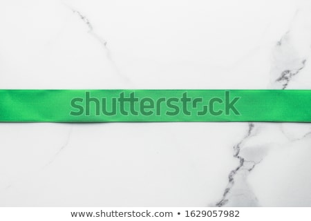 Stock photo: Green Silk Ribbon And Bow On Marble Background St Patricks Day