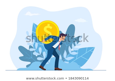 Stock photo: Attraction Accumulation Of Capital Man And Gold