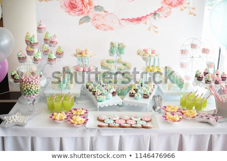 Zdjęcia stock: Candy Bar Table With Different Sweets For Party