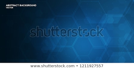 Stockfoto: Blue 3d Hexagon Tech Background Vector Illustration