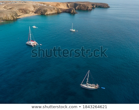 Сток-фото: Canary Islands Brown Sand Beach Turquoise Water