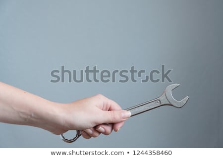 Foto stock: Craftsman Holding A Spanner