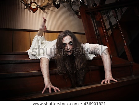 Foto stock: Brunette Zombie Crawling