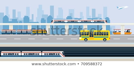 Stok fotoğraf: Train And Highway