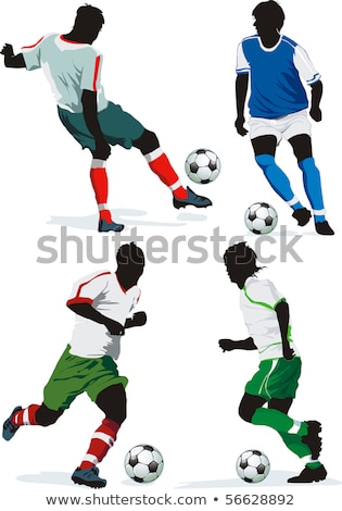 Foto stock: Soccer Football Player Colored Vector Illustration For Designer