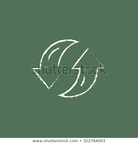 Stock fotó: Two Circular Arrows Icon Drawn In Chalk