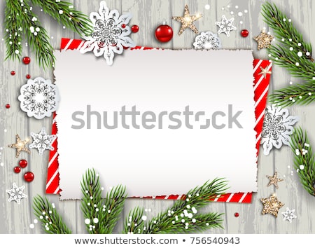 Stock foto: Christmas Frame Spruce Branches In Snow