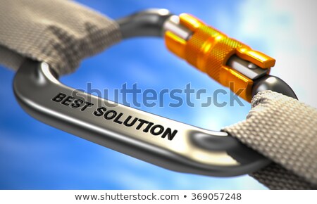 Сток-фото: Chrome Carabiner Hook With Text Best Solution