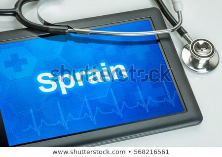 Stock foto: Tablet With The Diagnosis Sprain On The Display