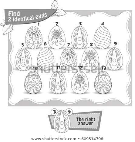 Stock fotó: Coloring Book Find 2 Identical Eggs