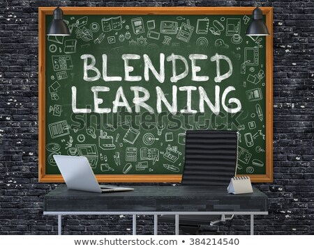 Stock photo: Blended Learning On The Brick Wall