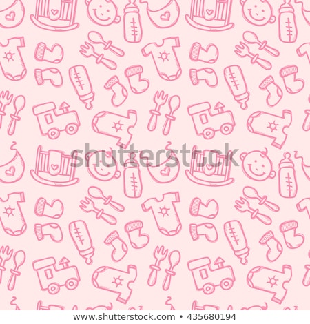 Stock photo: Baby Bottle With Milk Seamless Pattern Baby Care Drawn Backgrou