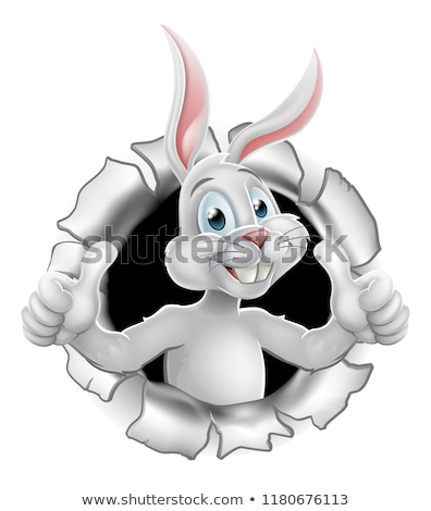 Foto d'archivio: Cartoon Easter Bunny Rabbit Giving Thumbs Up