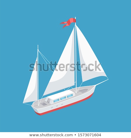 Stockfoto: Modern Yacht Marine Nautical Personal Ship Icon