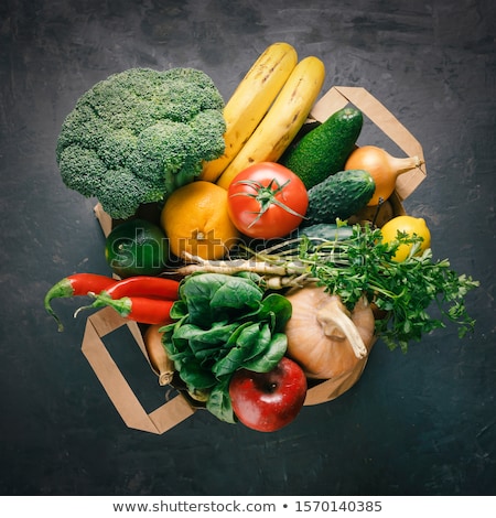 Stock fotó: Paper Bag Of Different Health Vegetables Food