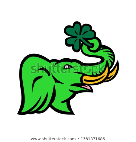 Foto stock: Green Elephant Shamrock Icon