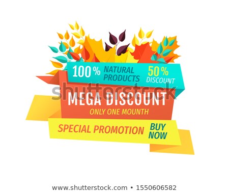 Stock photo: Mega Discount Special Autumn Promotion Emblem