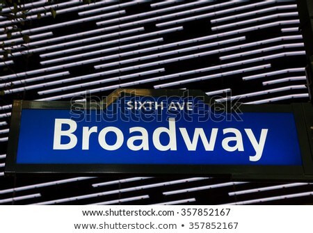 Stok fotoğraf: Illuminated Sixth Avenue Street Sign In New York City