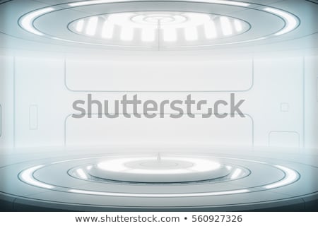 Сток-фото: White Podium In Office Interior 3d Rendering