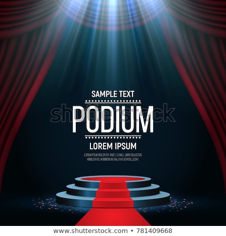 Foto stock: Empty Stage Podium With Spotlights In Blank Studio Room For Presentation