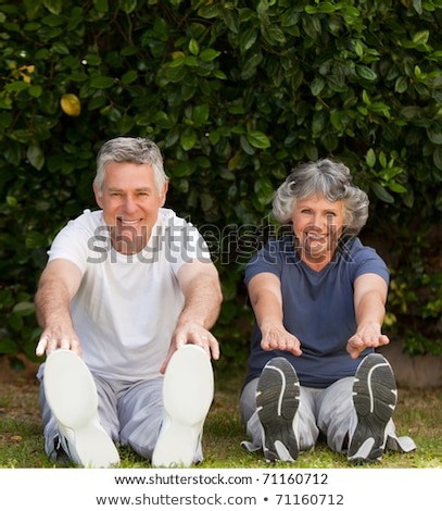 Stock fotó: Retired Couple Doing Their Exercises