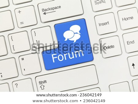 Stok fotoğraf: Answers - White Keyboard Concept