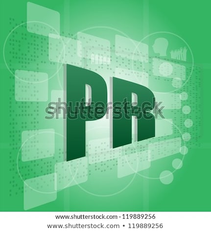 Pixelated Words Pr Public Relations On Digital Screen Stockfoto © fotoscool