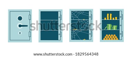 Stock photo: Open Wall Safe And Banknotes