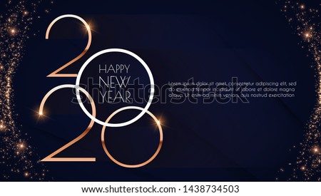 Stock photo: Golden Sign Happy New 2020 Year Holiday Vector Illustration Shiny Gold Lettering Composition With S