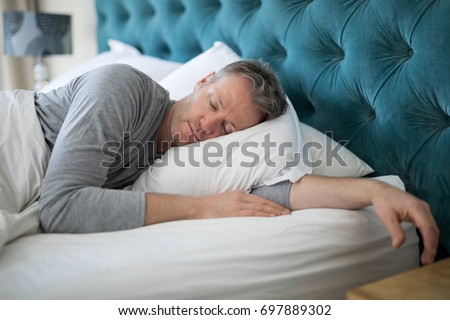 Сток-фото: Man Sleeping On A Pillow