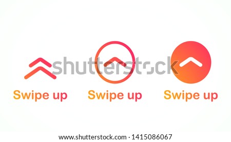 Stok fotoğraf: Swipe Up Set Of Buttons For Social Media Arrow Web Icon For Advertising And Marketing Social Media