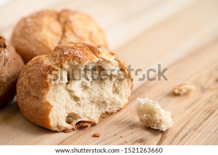 Foto stock: Two Rustic Bread Rolls