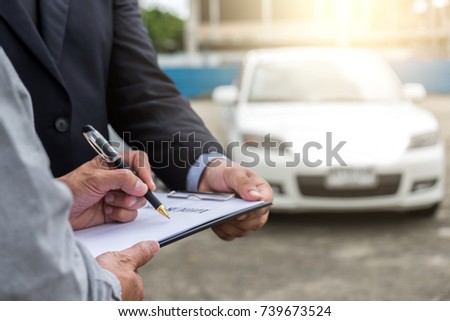 Insurance Agent Examining Car Сток-фото © Freedomz