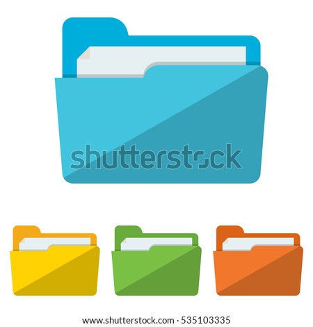 Stock fotó: Blue Folder With Infograph Icon