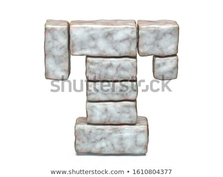 Stok fotoğraf: Rock Masonry Font Letter T 3d