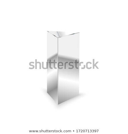 Stock fotó: Blank Glossy Metal 3d Triangular Prism On White
