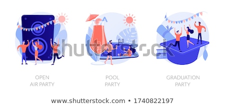 Foto stock: Outdoor Party Vector Concept Metaphors