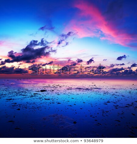 Stock foto: Sunrise Over The Beach At Low Tide Square Composition