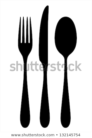 Foto stock: Fork Spoon And Knife Isolated