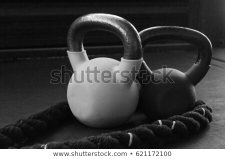 ストックフォト: Crossfit Kettlebell And Battle Rope At Gym