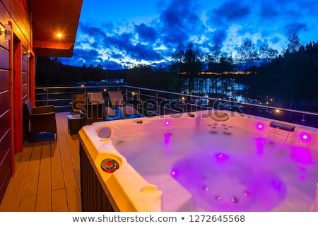 Stok fotoğraf: Interior Of Bathroom In Modern House Hot Tub