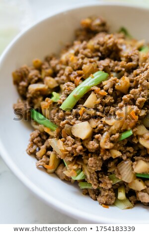 Stock fotó: Turkey Stuffing In Green Bowl Closeup