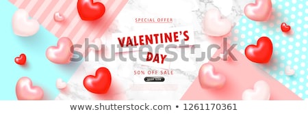 Stock fotó: Valentines Day Banner On Isolated Background Vector Illustrati