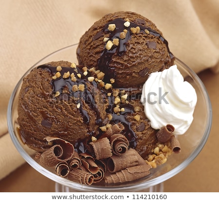 Сток-фото: Chocolate Ice Cream In Glass On White Background