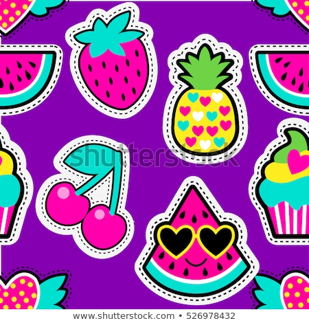 Stock fotó: Vector Collection Of Seamless Repeating Strawberry Patterns