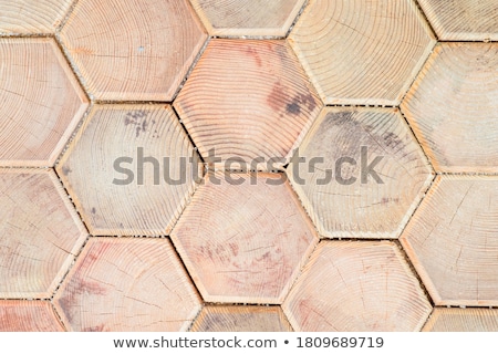 Stock photo: Brown Paving Slabs As Parquet