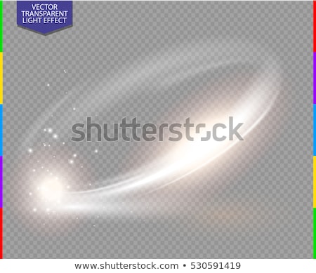 Foto stock: Abstract Transparent Light Effect With Neon Curved Golden Lines