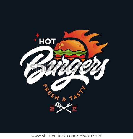 Stockfoto: Hot Burgers Logo