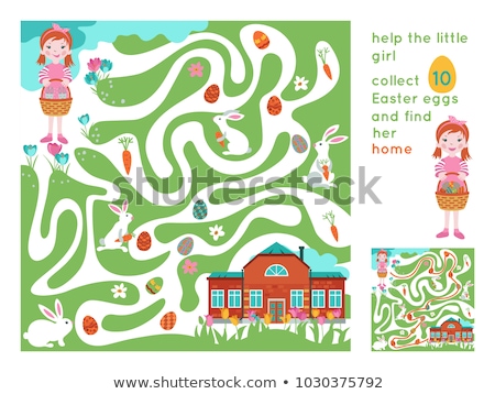 Foto stock: Help The Girl To Find Her School Maze Game