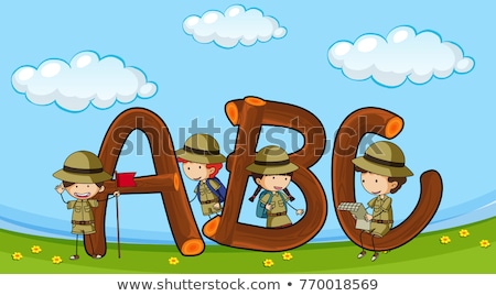 Zdjęcia stock: Students In Uniform With English Alphabets